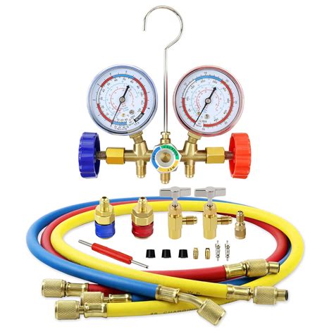 ADAFIRST AC Manifold Gauge Set, 3 Way Car HVAC R134a R404a Freon ...