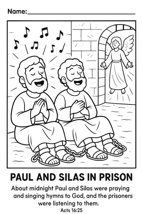 Paul and Silas Bible Story & Coloring Page for Kids – Christian ...