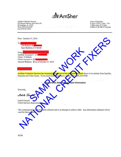 amsher collection services t-mobile phone number - Nila Scherer