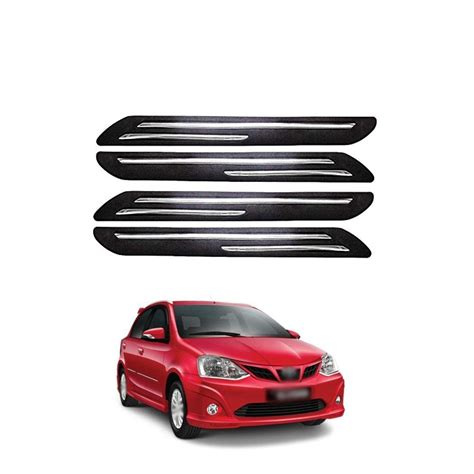 PRIKNIK Bumper Protector Car Rubber Guard with Double Chrome Strip Car ...