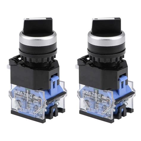 uxcell Rotary Selector Switch 2 Positions 2NO Self-Lock Latching AC ...