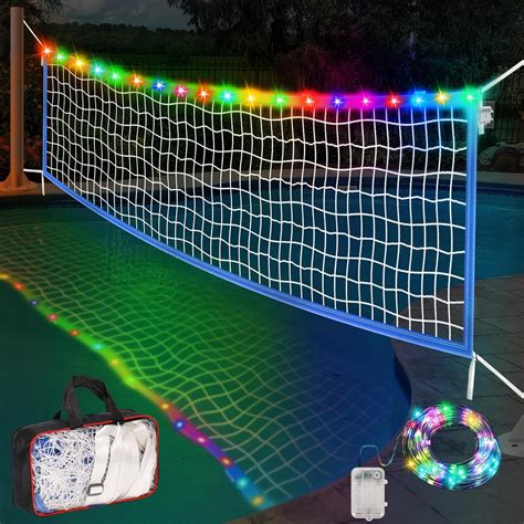 Amazon.com: 15 x 3FT Pool Volleyball Net with Light and Storage Bag ...