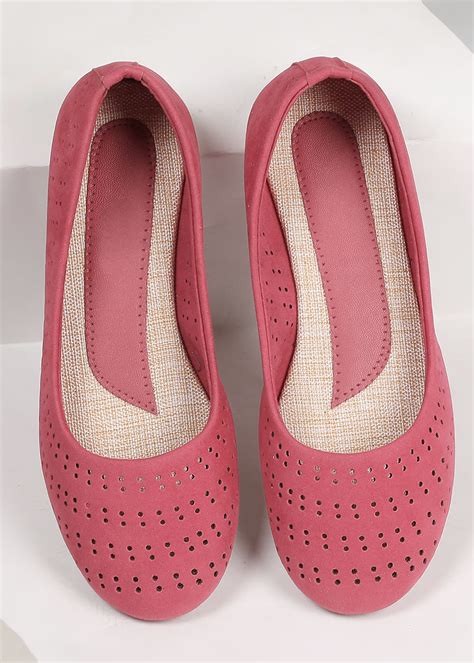 Get Round Toe Perforated Ballerinas at ₹ 454 | LBB Shop
