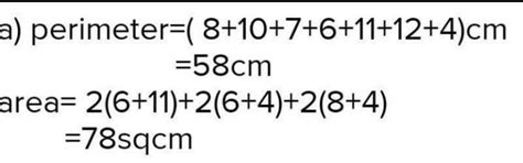 calculate the perimeter and area of each of the following figures ...