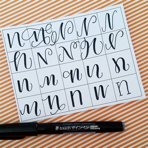 Uppercase N In Cursive