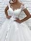 TS Formal Wedding Dresses Ball Gown V Neck Cap Sleeve Chapel Train Lace ...