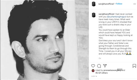 Saroj Khan's last Instagram post was in the memory of late actor ...