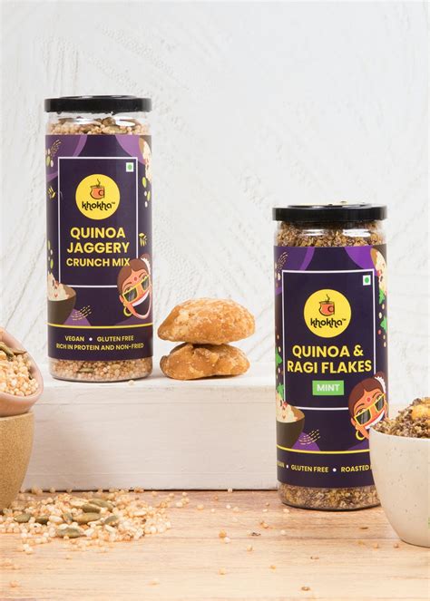 Get Quinoa and Ragi Flakes (Mint) & Quinoa Jaggery Crunch Mix Combo at ...
