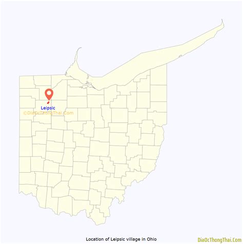 Map of Leipsic village, Ohio - Thong Thai Real
