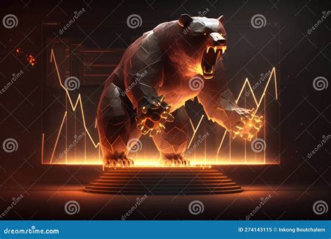Fire Sculpture Of Bear, Bearish Divergence In Stock Market And Crypto ...
