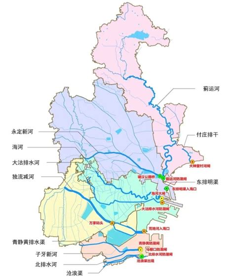 天津河流水系分布图,天津各区地图分布图 - 伤感说说吧
