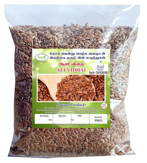Saara HERBAL FRESH Flax Seeds 100g, Aali Vidhai, Alsi Seed,Agase Beeja ...
