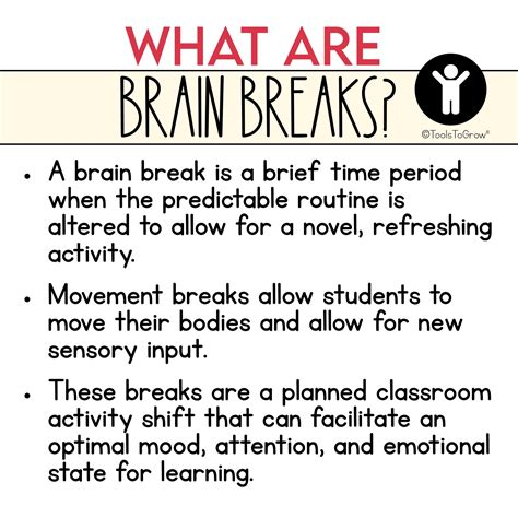 TIPS FOR GROWING: Edition 9- Brain Breaks | Blog | Tools To Grow, Inc.