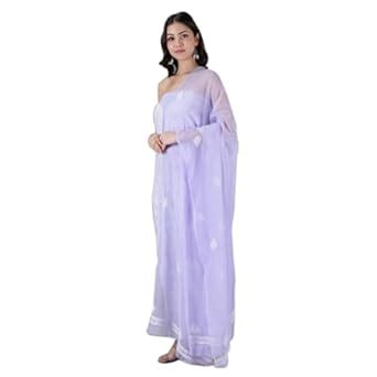 Buy Firgun Mauve Lucknowi Chikankari Georgette Unstitched Suit Set ...