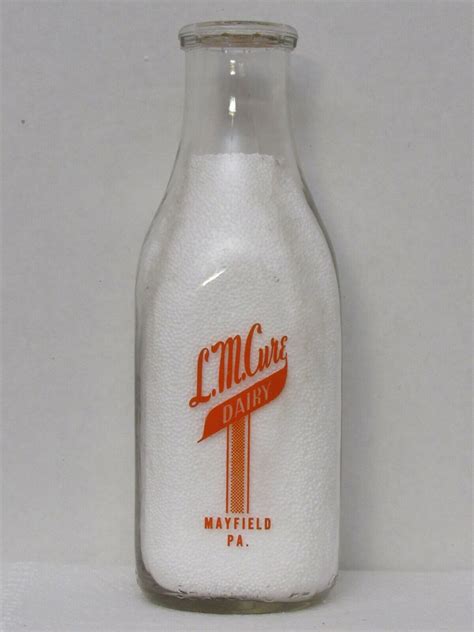 TSPQ Milk Bottle L M Cure Dairy Farm Mayfield PA LACKAWANNA COUNTY 1960 | eBay