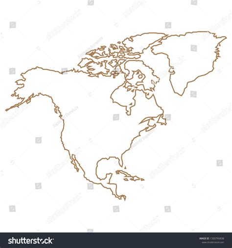 Outline map of north america