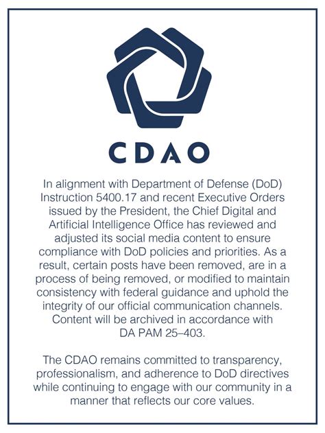 In alignment with Department of Defense (DoD) Instruction 5400.17 and ...