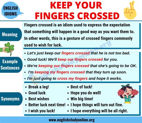 Fingers Crossed: Definition, Useful Examples & Synonyms List - English ...
