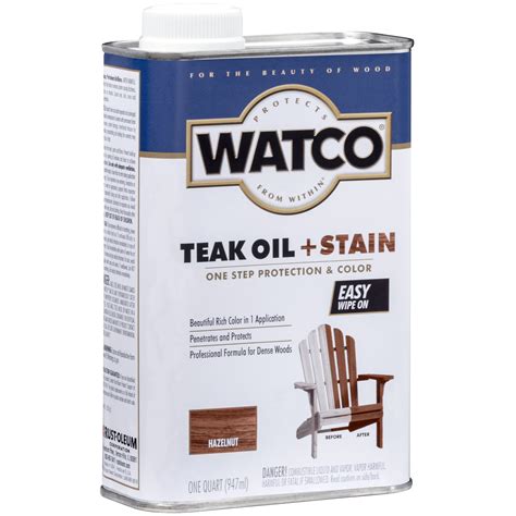 Hazelnut, Watco Teak Oil + Stain - 348746, Quart- 4 Pack - Walmart.com