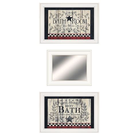 Trendy Decor 4U Hot Bath Linda Spivey White Wood Framed 15-in H x 19-in ...