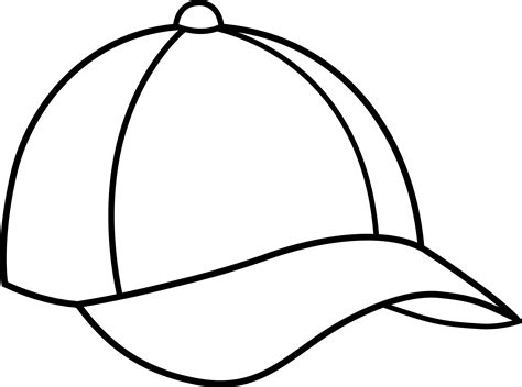 Baseball Cap Line Art - Free Clip Art