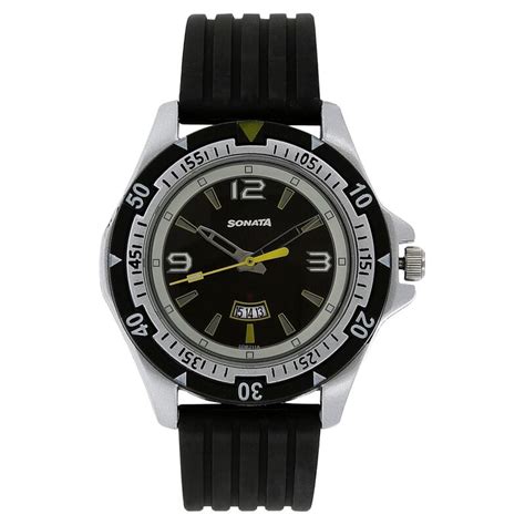 Buy Online SF Quartz Analog Black Dial Plastic Strap Watch for Men ...