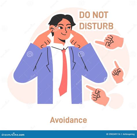 Conflict Management. Character with Conflict Avoidance Tactic Stock ...