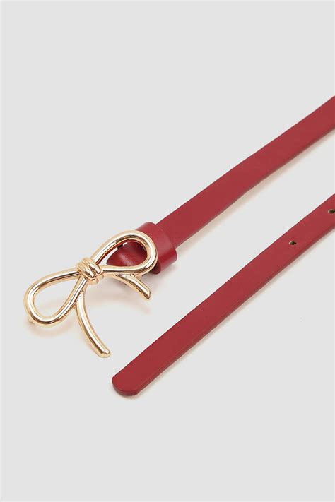 Burgundy Girls Solid Leather Belt