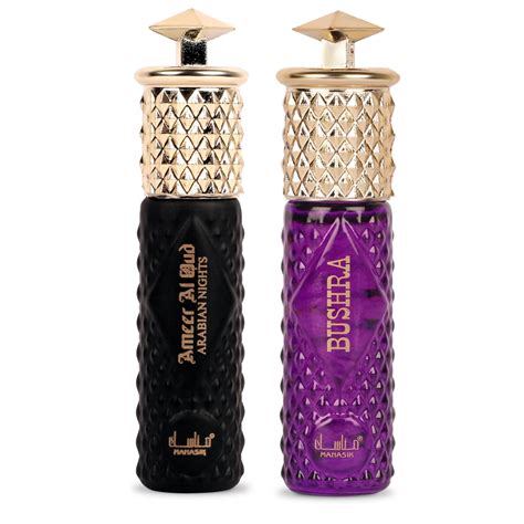 Manasik Set of 2 Alcohol Free Premium Attar, Bushra For Women & Ameer ...
