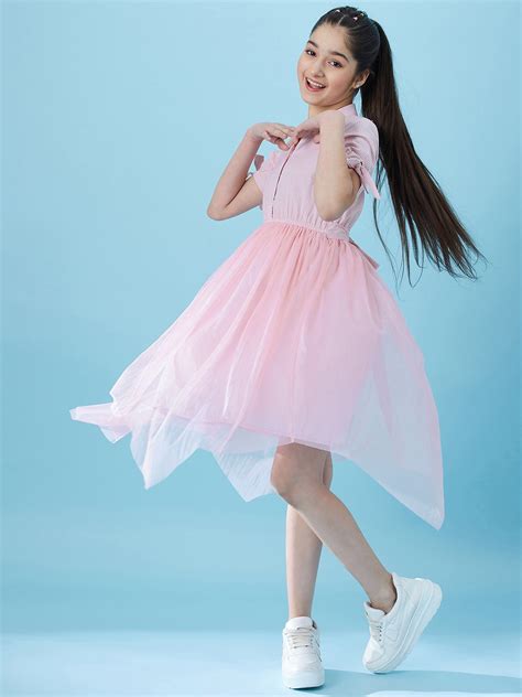 Buy Shirt Pink Dresses For Girls Online