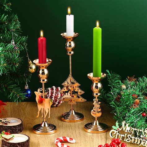 Amazon.com: QIAOIDEA Christmas Tree Candlestick Holders Christmas Xmas ...