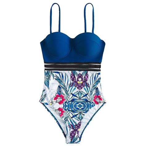 Printed One Piece Swimsuit Cover Belly Slimmer Women Swimwear for Beach ...