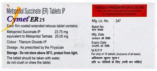 Cymet Er 25 Tablet 10: Uses, Side Effects, Price & Substitutes