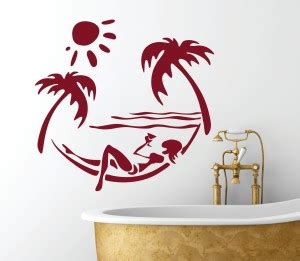 DECOR KAFE 96 cm Decor Kafe Girl on Beach Wall Decal Self Adhesive ...