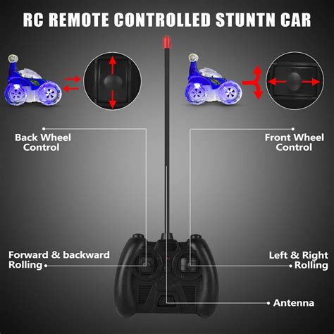 Buy Kizmyee Remote Control Car for Kids, RC Stunt Car, Double Sided 360 ...