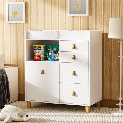 Amazon.com : Storkcraft Modern Nursery Changing Table Dresser (White ...