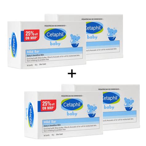 Cetaphil Baby Mild Bar 4 (100g each) - 2+2 – skinhealthandyou