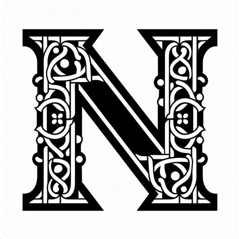 Stencil: letter N (version 1) by Nina Máčová | Download free STL ... - Worksheets Library
