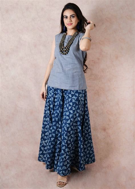 Get Geometric Printed Indigo Palazzo at ₹ 2350 | LBB Shop