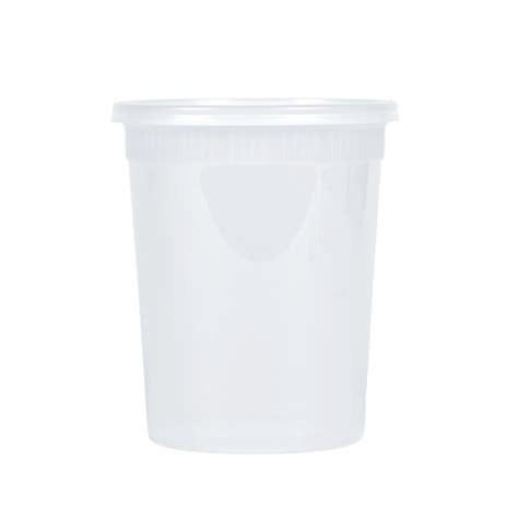 32 oz. Plastic Deli Containers with Lids - 240 Sets | Posh Setting