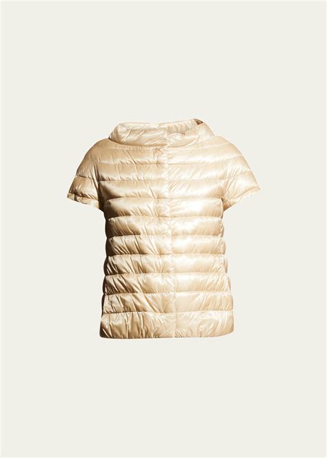 Herno Short-Sleeve Snap-Front Quilted Puffer Jacket - Bergdorf Goodman