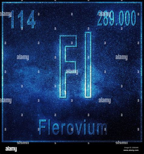 Flerovium chemical element, Sign with atomic number and atomic weight, Periodic Table Element ...