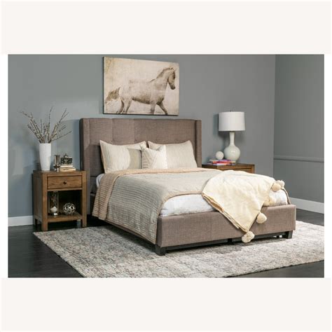 Living Spaces King Size Bed With Storage - AptDeco