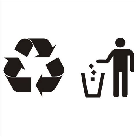 Trash and Recycling Vinyl Sticker Decals for Trash/recycle Bin Can ...