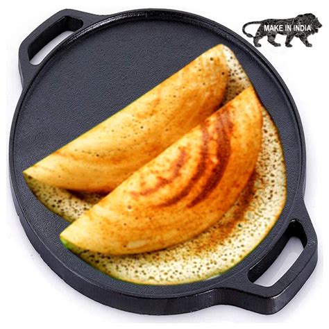 Buy urbanhouse Pre-Seasoned Cast Iron Dosa Tawa 12 inches, Perfect for ...