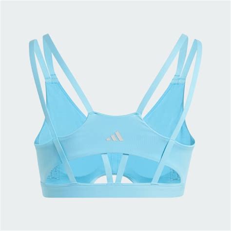 adidas All Me Luxe Light-Support Bra - Blue | Free Shipping with adiClub