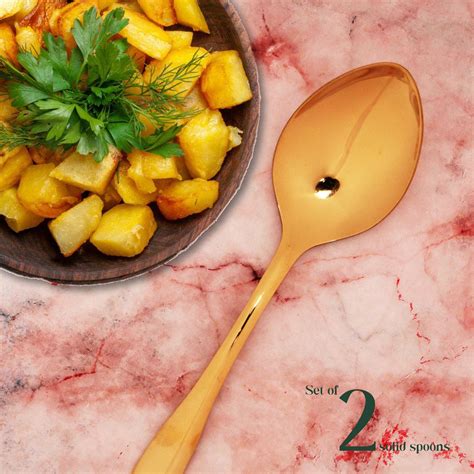 "Matiz" PVD Gold-Stainless Steel Serving Spoon (Set of 4 pcs ...