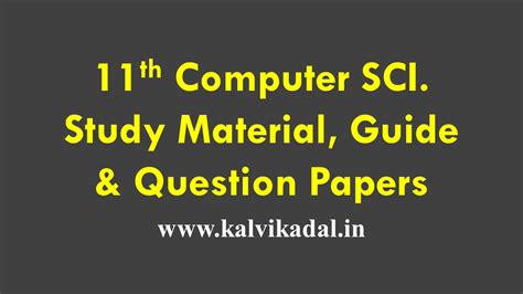 11th Computer Science Full Study Material 2022-23 English Medium ...