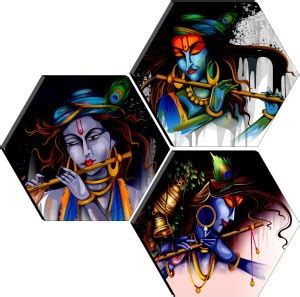 saf Krishna Hexagon Digital Reprint 17 inch x 17 inch Painting Price in ...