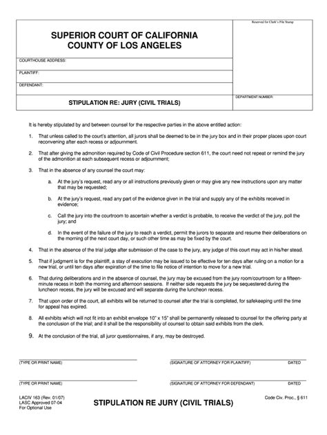 2007-2026 Form CA LACIV 163 - Blank Fillable Template | Fill Out, Print ...